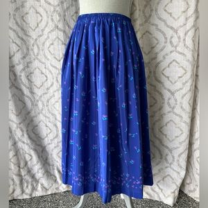 Leslie Fay Floral Blue midi skirt